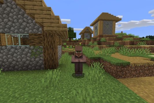 Minecraft Villager Standing in Village