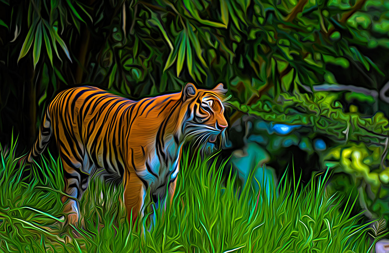 Tiger in a Field of Green