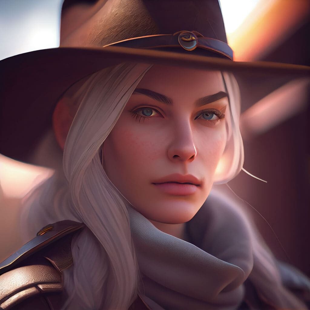 portrait of ashe from overwatch